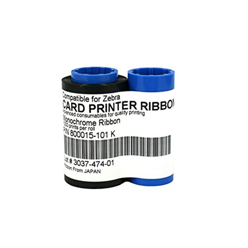 800015-101 schwarzes einfarbiges Farbband für Zebra P330i P420i P430i Kartendrucker, 1000 Drucke von PARTSHE