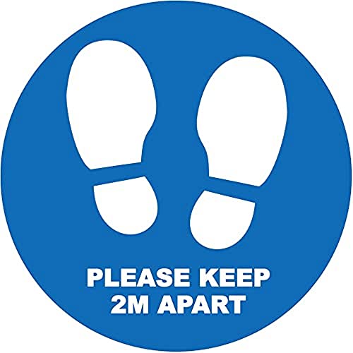 4 x Aufkleber mit Aufschrift "Please Keep 2 m Apart", selbstklebend, Vinyl, wetterfest, 10 x 10 cm (SC-16) von PARTY_DECOR