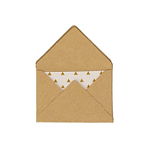 NEU Mini Briefumschläge & Karten, 3 x 4,5 cm, 10 Stück, Kraftpapier - Hot Foil Gold von PARTY DISCOUNT