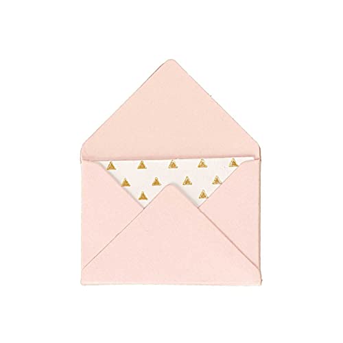 NEU Mini Briefumschläge & Karten, 3 x 4,5 cm, 10 Stück, Rosa - Hot Foil Gold von PARTY DISCOUNT