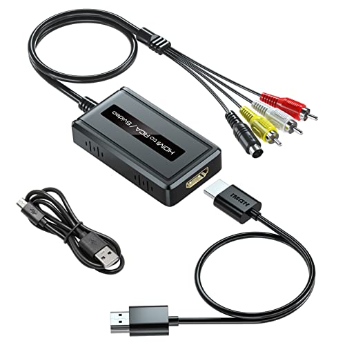 PARUIEN 2 in 1 HDMI auf S-Video/RCA Konverter, 1080P Svideo Adapter, zu Composite AV + R/L Audio Konverter Kompatibel Mit DVD/PS3/PS4/TV Stick von PARUIEN