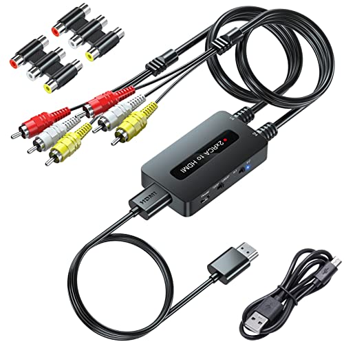 PARUIEN RCA auf HDMI Konverter Mit 720P/1080P Ausgangs Schalter - Dual Ports Composite AV zu HDMI Kompatibel Mit VHS/DVD/STB/N64/PS2/Wii PARUIEN RCA auf HDMI Konverter Mit 720P/1080P Ausgangs Schalter - Dual Ports Composite AV zu HDMI Kompatibel Mit VHS/DVD/STB/N64/PS2/Wii von PARUIEN