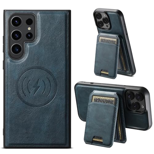PASNEW Schutzhülle für Samsung Galaxy S23 Ultra, Kartenhalter, kompatibel mit kabellosem Magsafe, Brieftasche, Leder, stoßfest, Hartschale, S23Ultra, nicht für S-Pen, Blau PASNEW Schutzhülle für Samsung Galaxy S23 Ultra, Kartenhalter, kompatibel mit kabellosem Magsafe, Brieftasche, Leder, stoßfest, Hartschale, S23Ultra, nicht für S-Pen, Blau von PASNEW