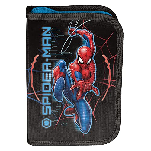 Paso Children's Pencil Case 22 Pieces - Spider-Man - Black/Red/Blue, black, Pencil case von PASO