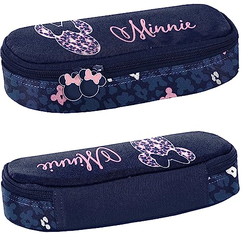 Paso School Pencil Case Single Compartment Sachet Minnie Mouse, blue, Pencil case von PASO