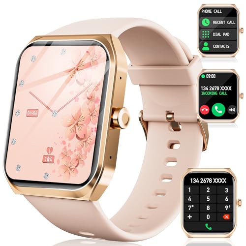 PASONOMI Smartwatch Damen mit Telefonfunktion 1,91” Touchscreen IP68 Wasserdicht Sportuhr Outdoor Fitness Tracker mit Pulsmesser, Schlafmonitor, SpO2, 100+Sportmodi Smart Watch (Rosa) von PASONOMI