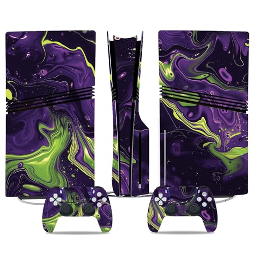 Kratzfest Für PS5 Pro Skin Disc Edition & Für PS5 Pro Skin Digital Edition Konsole Und Controller Vinyl Cover Skins Wraps Kratzfest Kompatibel 08588 Keine Schaumbildung(Disc Version) von PASPRT