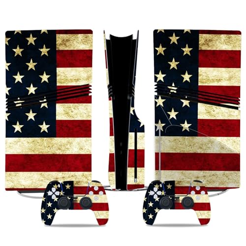 Kratzfest Für PS5 Pro Skin Disc Edition & Für PS5 Pro Skin Digital Edition Konsole Und Controller Vinyl Cover Skins Wraps Kratzfest Kompatibel 27384 Keine Schaumbildung(Disc Version) von PASPRT