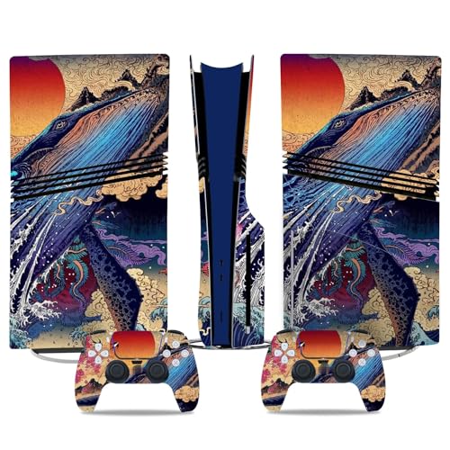 Kratzfest Für PS5 Pro Skin Disc Edition & Für PS5 Pro Skin Digital Edition Konsole Und Controller Vinyl Cover Skins Wraps Kratzfest Kompatibel 37851 Keine Schaumbildung(Digital Edition) von PASPRT