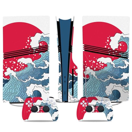 Kratzfest Für PS5 Pro Skin Disc Edition & Für PS5 Pro Skin Digital Edition Konsole Und Controller Vinyl Cover Skins Wraps Kratzfest Kompatibel 46952 Keine Schaumbildung(Disc Version) von PASPRT