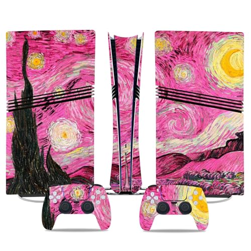 Kratzfest Für PS5 Pro Skin Disc Edition & Für PS5 Pro Skin Digital Edition Konsole Und Controller Vinyl Cover Skins Wraps Kratzfest Kompatibel 50210 Keine Schaumbildung(Disc Version) von PASPRT