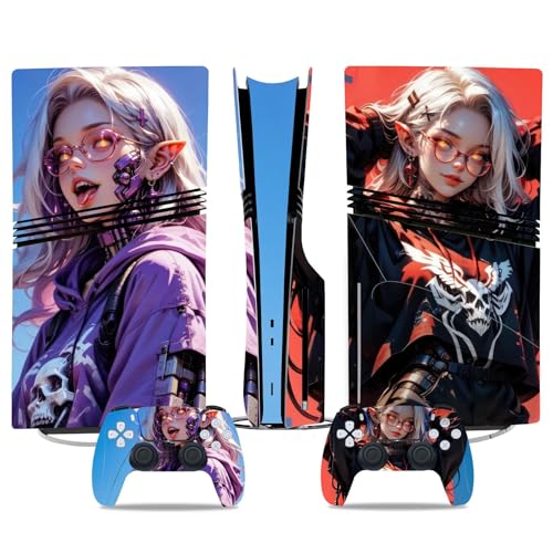 Kratzfest Für PS5 Pro Skin Disc Edition & Für PS5 Pro Skin Digital Edition Konsole Und Controller Vinyl Cover Skins Wraps Kratzfest Kompatibel 63717 Keine Schaumbildung(Disc Version) von PASPRT