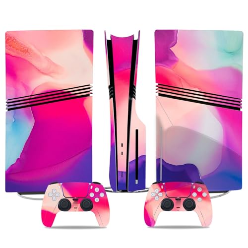 Kratzfest Für PS5 Pro Skin Disc Edition & Für PS5 Pro Skin Digital Edition Konsole Und Controller Vinyl Cover Skins Wraps Kratzfest Kompatibel 82741 Keine Schaumbildung(Disc Version) von PASPRT