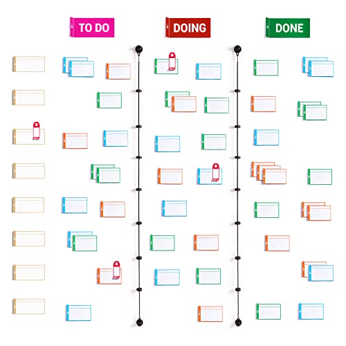 PATboard Scrum board und Kanban Tafel Basis Plus Tool Set Magnetisch - Magnetkarten für agiles Projektmanagement - Basic to do tafel für Scrum and Kanban teamwork von PATBOARD