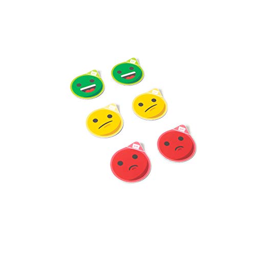 PATboard Status Icon Magnete - 5 cm, 6er-Set - Fröhlich, Neutral, Traurig - Magnetische Symbole für Büro, Whiteboard, Kühlschrank, Tafel - 3 Farben Grün, Gelb & Rot (Green, Yellow, Red) von PATBOARD