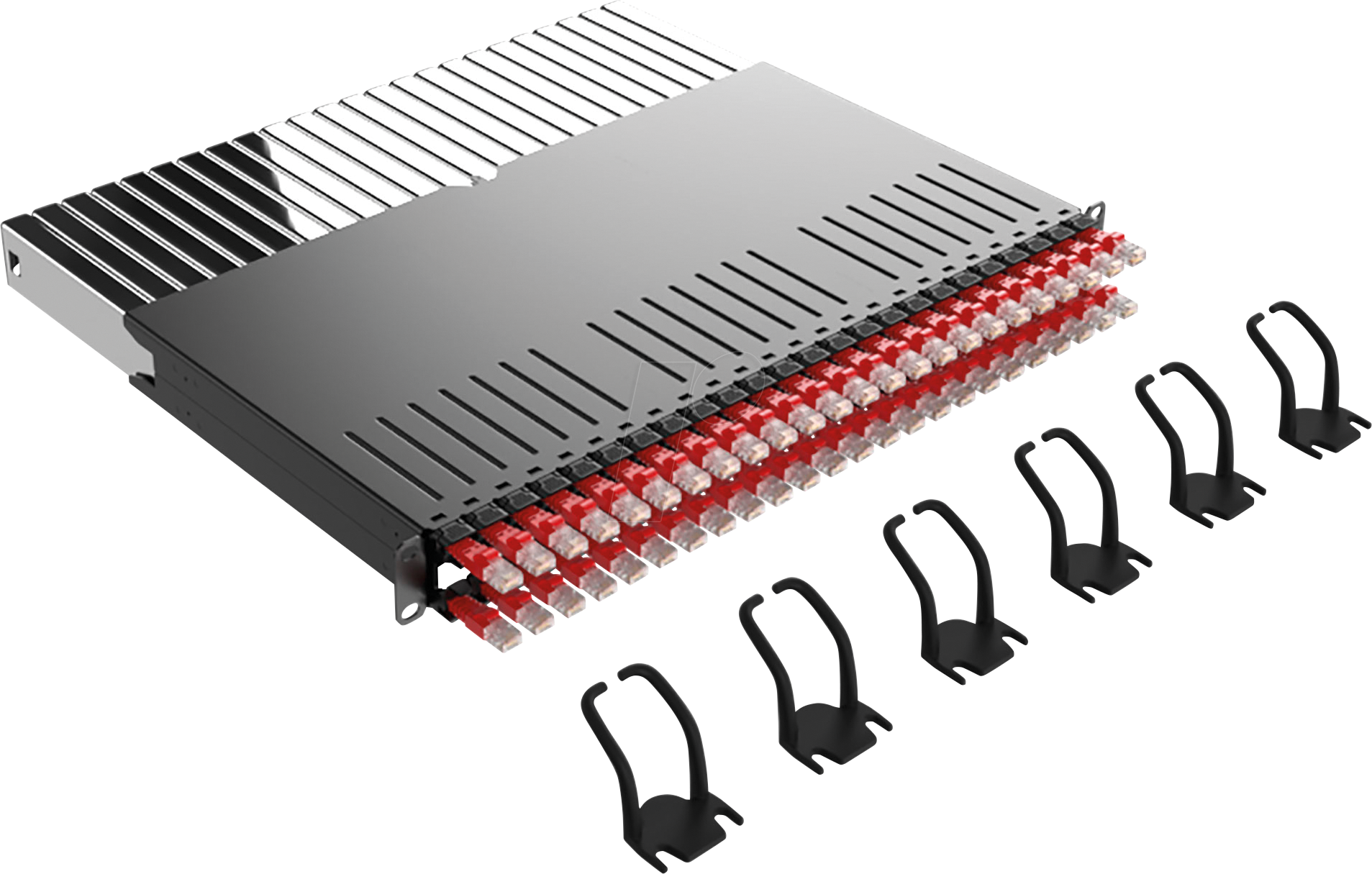 PB 365 STP RT - Kabelmanagementsystem, 24-Port, Cat.6a STP, rot von PATCHBOX