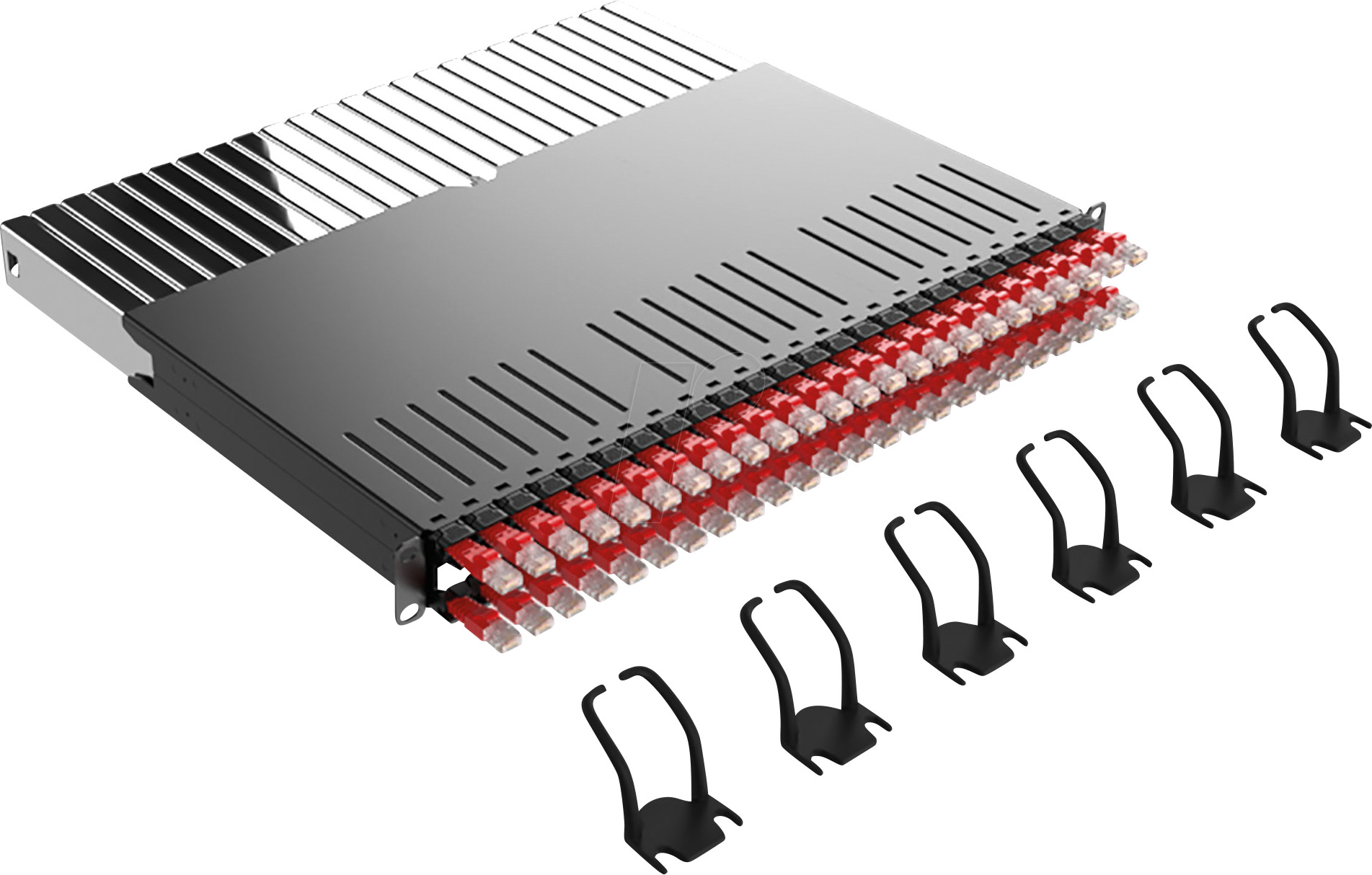 PB 365 UTP RT - Kabelmanagementsystem, 24-Port, Cat.6a UTP, rot von PATCHBOX