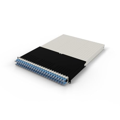 Patchbox ONE 30 RU Cat.6a Patchpanel 24 Port mit einziehbarem Kabelmanagementsystem für 19" Rack mit 10GB Flachbandkabel und Kassetten, einfache Netzwerk- und Serverkonfigurationen von PATCHBOX