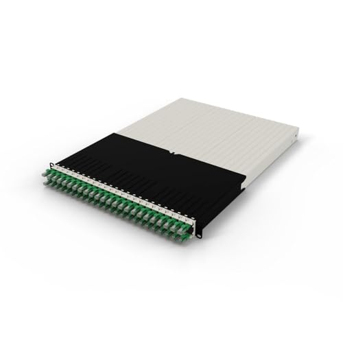 Patchbox ONE 30 RU Cat.6a Patchpanel mit 24 Anschlüssen und einziehbarem Kabelmanagementsystem für 48,3 cm Racks, inklusive flachen 10 GB Kabeln und Kassetten, einfache Netzwerk- und Servereinrichtung von PATCHBOX