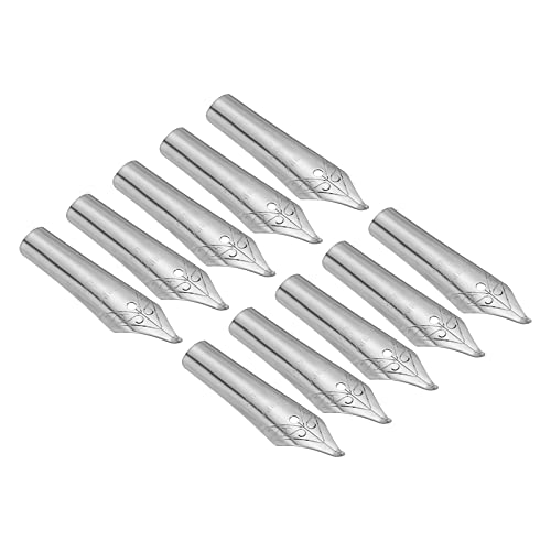 PATIKIL 0.5-0.7mm Linie Breite Brunnen Stiftfeder Ersatz 10 Pack 304 Edelstahl Tintentropfen Kalligraphie Stiftfeder Büro Supplies für Zeichnen Schreiben Silber von PATIKIL