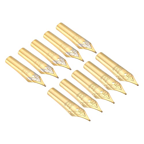 PATIKIL 0.5-0.7mm Linie Breite Brunnen Stiftfeder Ersatz 10 Pack 304 Edelstahl Tintentropfen Kalligraphie Stiftfeder für Zeichnen Schreiben Gold Silber von PATIKIL