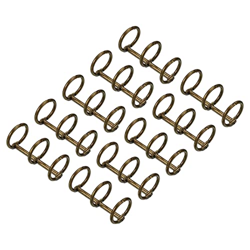 PATIKIL 0.63" Durchmesser 3-Ringe Buchringe, 10 Stück, abnehmbare Metall-Buchringe, Büro, lose Blätter, 3 Kreise für Schreibtisch, Kalender, Fotoalbum, Bronze PATIKIL 0.63" Durchmesser 3-Ringe Buchringe, 10 Stück, abnehmbare Metall-Buchringe, Büro, lose Blätter, 3 Kreise für Schreibtisch, Kalender, Fotoalbum, Bronze von PATIKIL