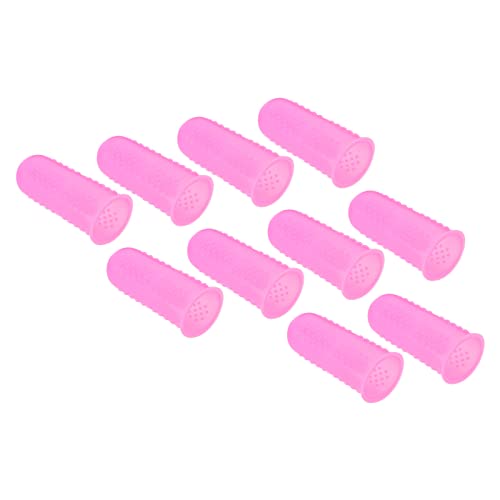 PATIKIL 0.67" 20Pack Gummi Fingerspitze Silikon Daumen Fingerkuppen Schutz Abdeckungen Schutz Finger Griffe Fingerhut für Büro Zählen Sortieren Nähen Mittel Größe Rosa von PATIKIL