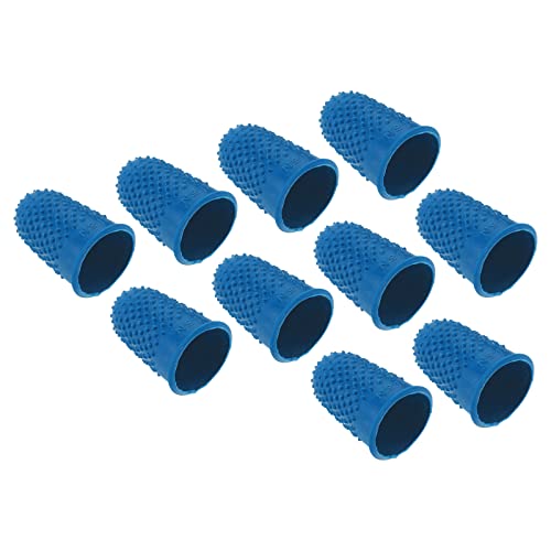 PATIKIL 0.71" 20Pack Gummi Fingerspitze Silikon Daumen Fingerkuppen Schutz Abdeckungen Schutzpolster Fingerhut Griffe für Büro Zählen Nähen Mittel Größe Blau von PATIKIL