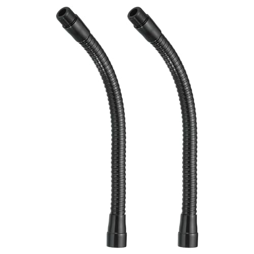 PATIKIL 10" Mikrofon-Schwanenhals, 2 Stück 5/8"-27 Gewinde Metall Universal Schlauch Flexibler Arm Schwanenhals Verlängerung für Multifunktions-DIY, Schwarz von PATIKIL
