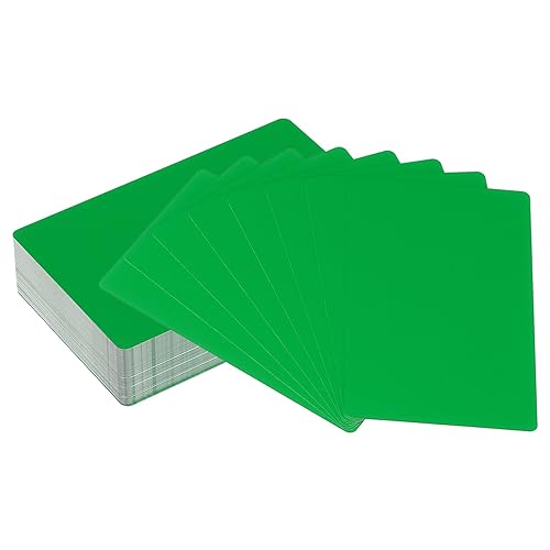 PATIKIL 100Stk Metall Visitenkarten Leere 0.21mm Dickes 3.4x2.1" Aluminium Lasergravur Bedruckbare Namenskarte für Benutzerdefinierte DIY Grün von PATIKIL