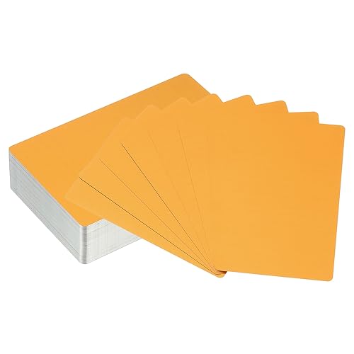 PATIKIL 100Stk Metall Visitenkarten Leere 0.21mm Dickes 3.4x2.1" Aluminium Lasergravur Bedruckbare Namenskarte für Benutzerdefinierte DIY Orange von PATIKIL