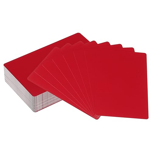 PATIKIL 100Stk Metall Visitenkarten Leere 0.21mm Dickes 3.4x2.1" Aluminium Lasergravur Bedruckbare Namenskarte für Benutzerdefinierte DIY Rot von PATIKIL