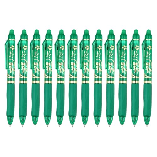 PATIKIL 12 Stück Radierbare Gel-Stifte, 0,5 mm Hitze-Radierbare Stifte mit bequemem Griff Fruchtgeschmack Duftende Tinte Stift für Stoff Nähen Schreiben, Gelb Grün Tinte von PATIKIL