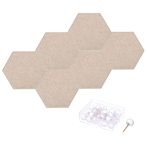 PATIKIL 12Pack 12"x10" Kunst Akustik Paneele Selbstklebend Sechseck Filz Fliesen für Schalldämmende Wandplatten für Zuhause Büro Aufnahmestudio Spielzimmer Kamel von PATIKIL