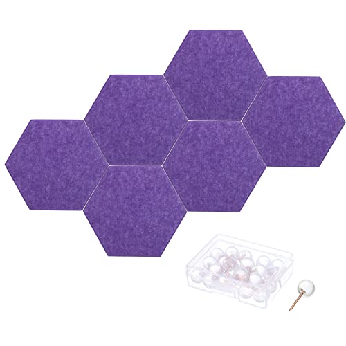 PATIKIL 12Pack 12"x10" Kunst Akustik Paneele Selbstklebend Sechseck Filz Fliesen für Schalldämmende Wandplatten für Zuhause Büro Aufnahmestudio Spielzimmer Mischfarbe von PATIKIL