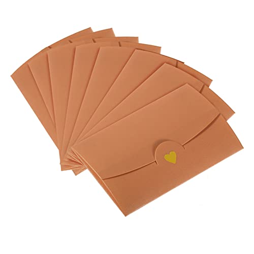 PATIKIL 12Paket Mini Umschläge Kleine Geschenk Kartenhalter Retro Gold Herz Orange von PATIKIL