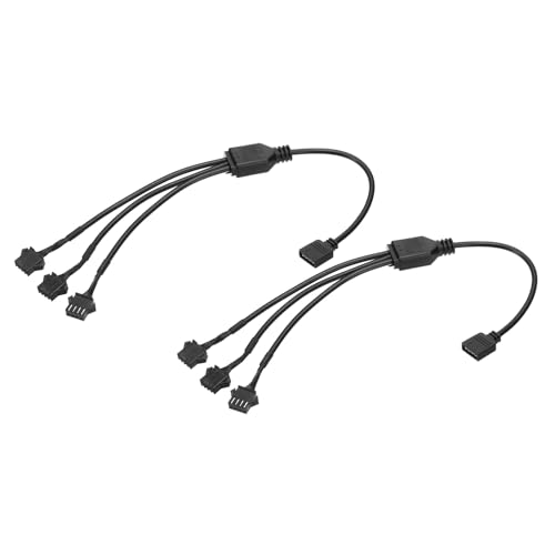 PATIKIL 12V 4 Pin Splitterkabel, 2 STK. PWM-Lüfter-RGB-Stromkabel mit 1 zu 3 ARGB-SM-Weiblicher-Verlängerungsstecker für Computer-Chassis-Motherboard, Schwarz. PATIKIL 12V 4 Pin Splitterkabel, 2 STK. PWM-Lüfter-RGB-Stromkabel mit 1 zu 3 ARGB-SM-Weiblicher-Verlängerungsstecker für Computer-Chassis-Motherboard, Schwarz. von PATIKIL