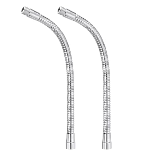 PATIKIL 13" Mikrofon Schwanenhals 2Stk 5/8"-27 Gewinde Metall Universal Schlauch Flexibel Arm Schwanenhals Rohr Verlängerung für Multifunktion Heimwerken Silber Ton von PATIKIL