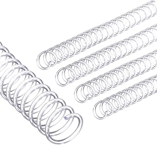 PATIKIL 14mm(9/16") Kunststoff-Spiralbindungsspulen, 50 Stück Bindungsspiralen 115 Blatt Kapazität 4:1 Pitch Bindungsspiralen für das Binden von Papiervorlagen, Transparent von PATIKIL