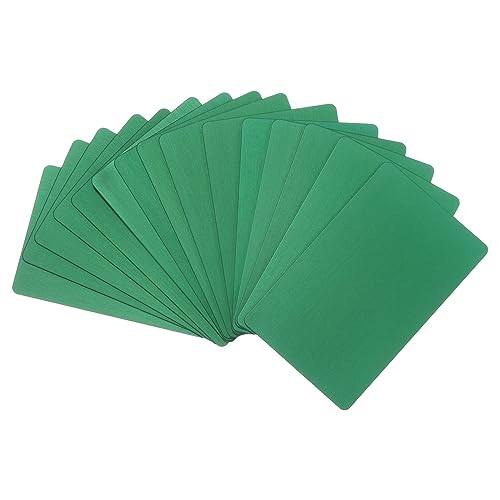 PATIKIL 15 Packung Metall Geschäft Karten Eloxiert 0.8mm Dick Eloxiert Aluminum Rohlinge Name Karte 3.4x2.1" Laser Druckbare Gravurkarte Name für Kunden Basteln Grün von PATIKIL