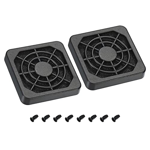 PATIKIL 2 Stück 44mm Lüfter Filter mit Schraube ABS Ventilator Grill Schutz Guard für Lüfter Schutzabdeckung DIY Schwarz von PATIKIL