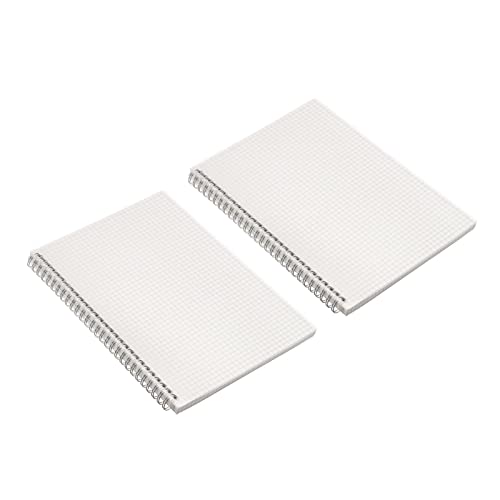 PATIKIL 2 Stück B5 Millimeterpapier Klare robuster Abdeckung Spiral Notizbücher 7 x 9.8 Zoll 80 Blatt/160 Seiten Dicke Gitter Papier für Journal Planner von PATIKIL