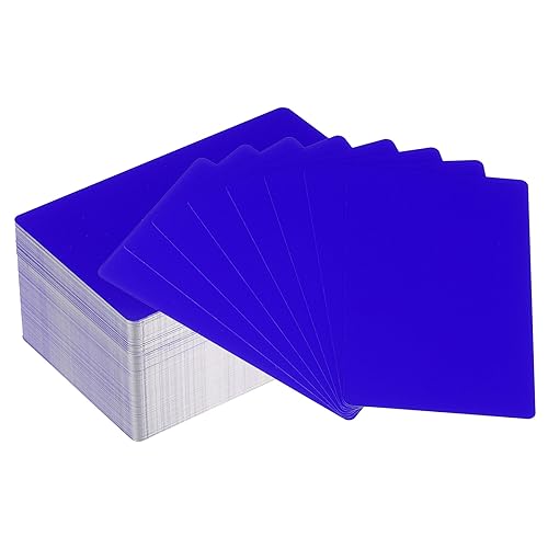 PATIKIL 200Stk Metall Visitenkarten Leere 0.21mm Dickes 3.4x2.1" Aluminium Lasergravur Bedruckbare Namenskarte für Benutzerdefinierte DIY Dunkel Blau von PATIKIL