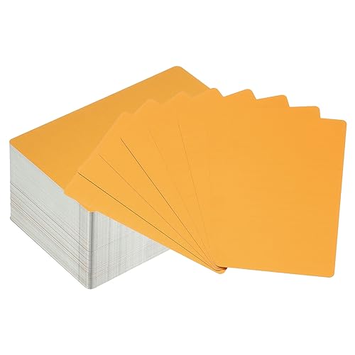 PATIKIL 200Stk Metall Visitenkarten Leere 0.21mm Dickes 3.4x2.1" Aluminium Lasergravur Bedruckbare Namenskarte für Benutzerdefinierte DIY Orange von PATIKIL