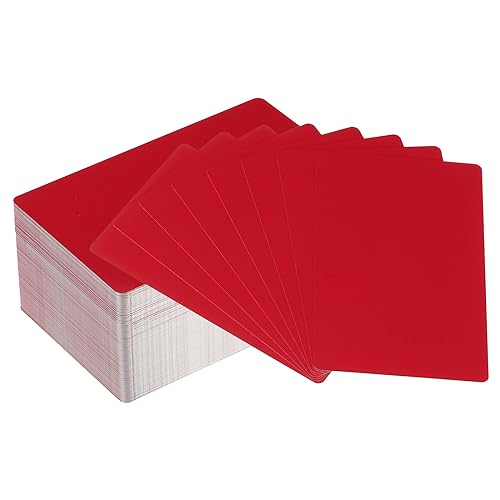 PATIKIL 200Stk Metall Visitenkarten Leere 0.21mm Dickes 3.4x2.1" Aluminium Lasergravur Bedruckbare Namenskarte für Benutzerdefinierte DIY Rot von PATIKIL