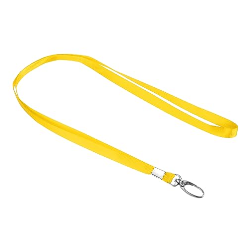 PATIKIL 20Pack Hals Schlüsselbänder Polyester Flach Riemen Schlüsselband mit Clip Drehbar Haken für Büro ID Abzeichen Schlüsselanhänger Gelb von PATIKIL