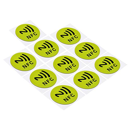 PATIKIL 20Pack NFC Aufkleber NFC213 Etikett Aufkleber 144 Bytes Speicher Vollständig Programmierbar Leer Rund 30mm/1.2" Durchm NFC Etiketten für Telefon NFC-fähige Geräte Gelb von PATIKIL