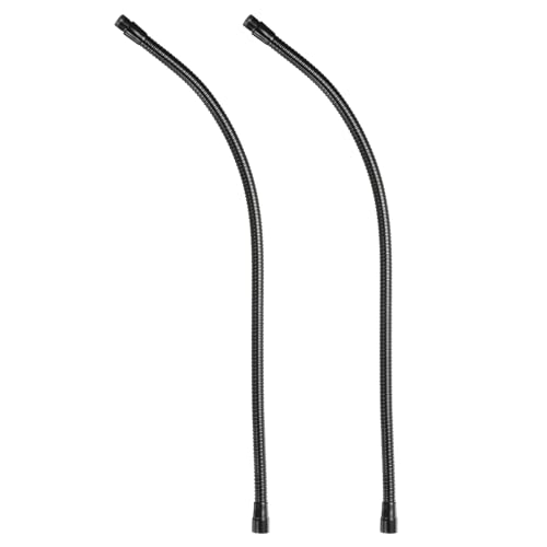 PATIKIL 24" Mikrofon Schwanenhals 2stk 5/8"-27 Gewinde Metall Universal Schlauch Flexibler Arm Schwanenhals Rohr Verlängerung für Multifunktion Heimwerker Schwarz von PATIKIL