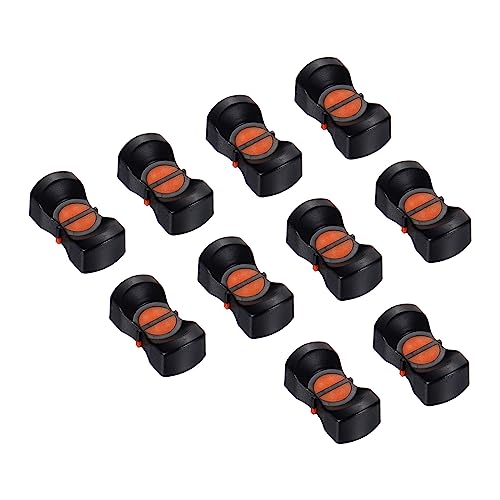 PATIKIL 24.5x12x9mm Mischpult Schieberegler Fader Drehknopf Kappe Sensorischer Schieber Einschub Welle ABS Schwarz Orange für Drehschalter Pack von 10 von PATIKIL