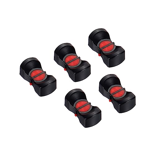 PATIKIL 24.5x12x9mm Mischpult Schieberegler Fader Drehknopf Kappe Sensorischer Schieber Einschub Welle ABS Schwarz Rot für Drehschalter Pack von 5 von PATIKIL